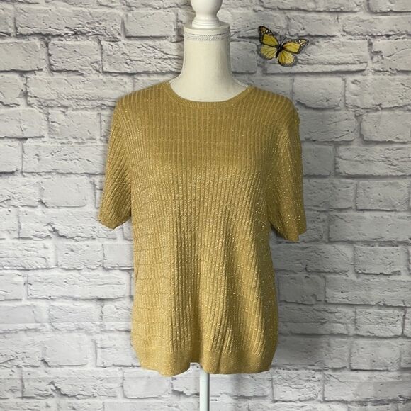 ALFRED Dunner Short Sleeve Sweater Size Large - Picture 2 of 6